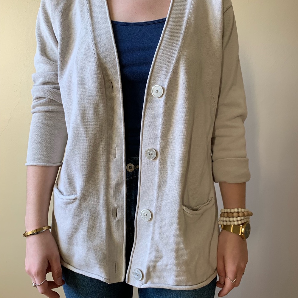 Eddie Bauer beige cardigan